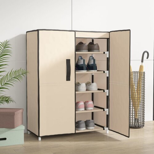 Ormarić za cipele krem 60 x 28 x 90 cm od tkanine Cijene