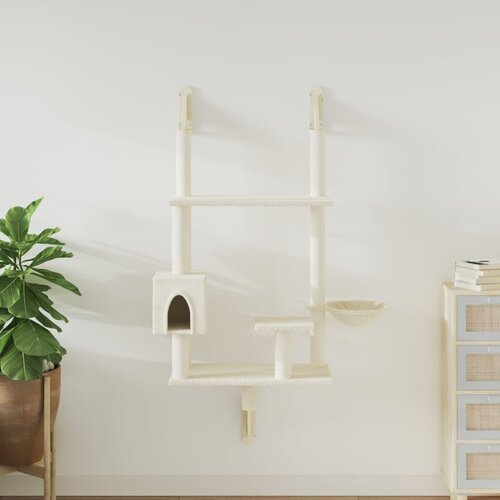  Zidna penjalica za mačke sa stupom za grebanje krem 153 cm Cene