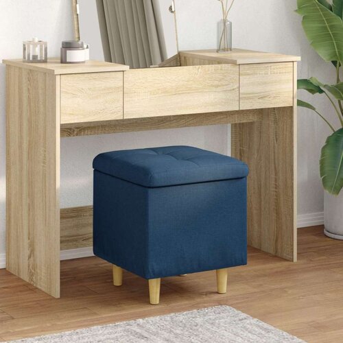 Otoman za pohranu s jastukom Plava 40 x 40 x 45 cm tkanina - Plava 40 cm tkanina Cijene