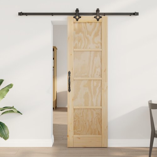 vidaXL Drsna vrata s kompletom opreme 61x198.5 cm iz trdega lesa bora, Drsna vrata 'ORKDAL'61x198.5 cm iz trdega lesa bora Cene