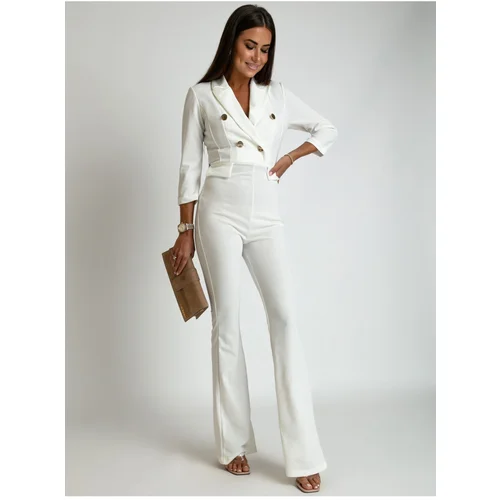 Fasardi White jumpsuit with wide legs