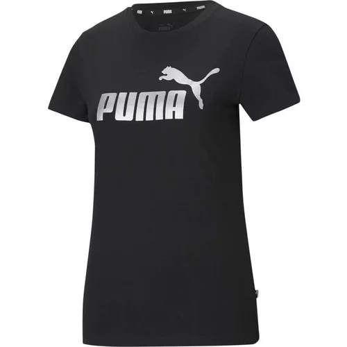 Puma Ženska majica ESS+ Metallic Logo Črna