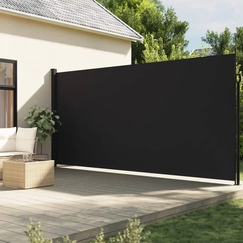 vidaXL Zložljiva stranska tenda črna 220x500 cm