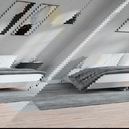 VidaXL Posteljni okvir betonsko siv 120x200 cm inženirski les Slike