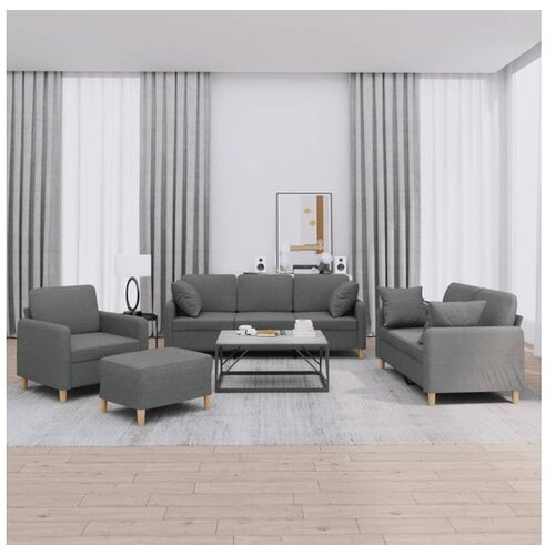 vidaXL 4-dijelni set sofa s jastucima tamnosivi od tkanine Cijene