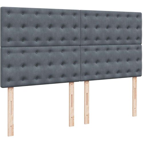 VidaXL Krevet s oprugama i madracem tamnosivi 180x200 cm bar&amp;scaron;unasti Slike