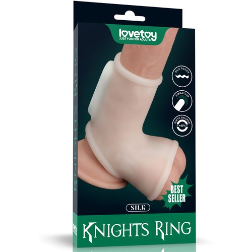 Lovetoy Vibrating Silk Knights Ring with Scrotum Sleeve Cene