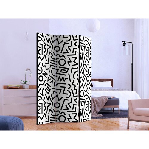 Artgeist Paravan Black And White Maze, 3-Delni, Dvostranski Slike