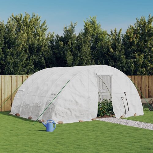 vidaXL Rastlinjak z jeklenim okvirjem bel 20 m² 5x4x2,3 m Cene
