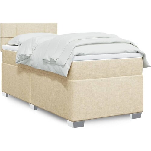 vidaXL Krevet s oprugama i madracem krem 90 x 190 cm od tkanine Cijene