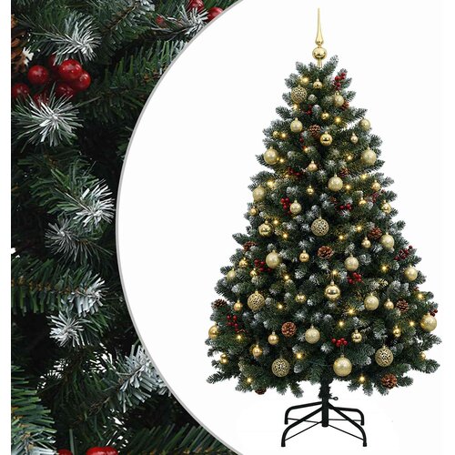  Umjetno božićno drvce zeleno s kuglicom 150 cm 150 LED lampica Slike