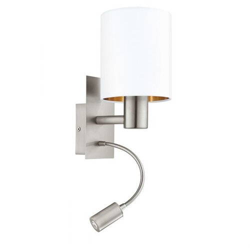 Eglo Pasteri zidna/2, e27, led 3,5w, nikl-mat, bijela-bakar Slike
