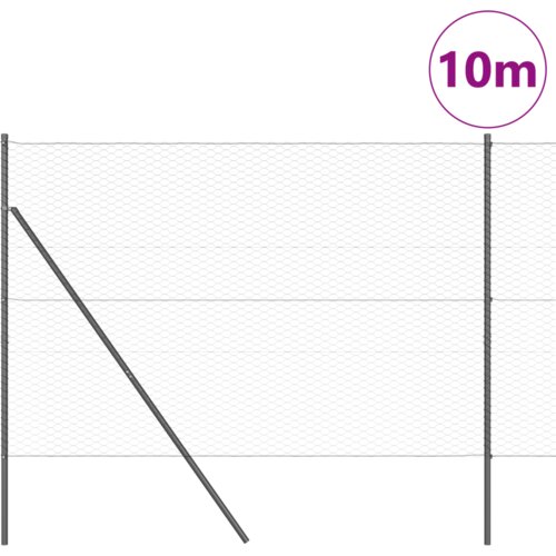  Ograda U Obliku Heksa 1.6x10 m Siva Čelik Slike