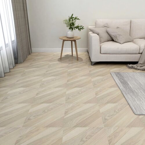 vidaXL Samolepilne talne plošče 20 kosov PVC 1,86 m² bež črtaste Cene