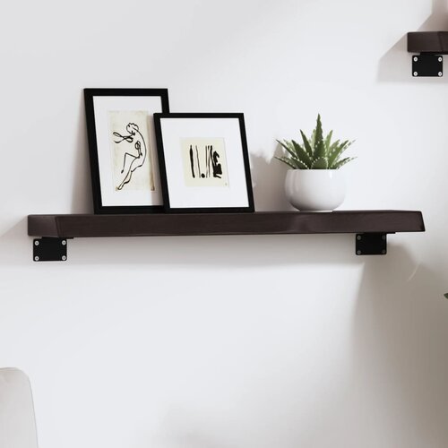  Zidna polica tamnosmeđa 60x10x4 cm od obrađene hrastovine Cijene