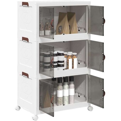 vidaXL Složiva kutija za pohranu kotačima 3nivoa 75 L 64x39,5x110,5 cm Cijene