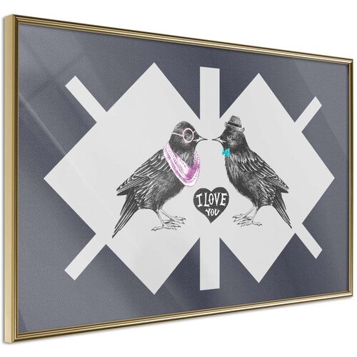  Poster - Bird Love 90x60 Slike