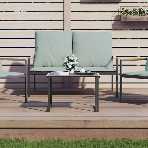 The Living Store Vrtna miza antracit 55x40x37 cm jeklo - Vrtna Miza, (21459347) Slike