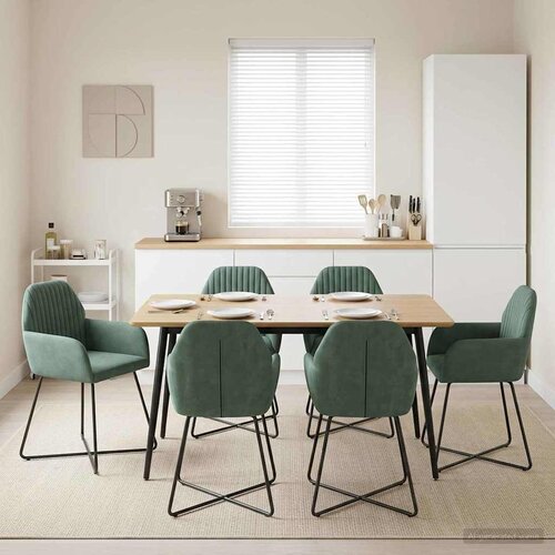  Trpezarijske stolice 6 pcs Bar&scaron;un Morska zelena 55 x 50 x 84 cm Cijene