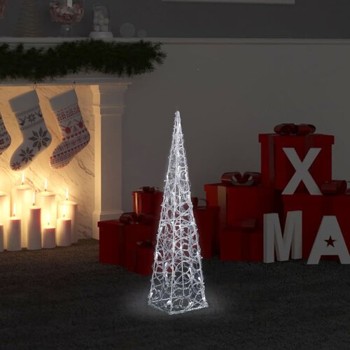 vidaXL Akrilni ukrasni stožac s LED svjetlima hladni bijeli 60 cm Cijene
