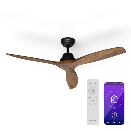 Klarstein Stropni ventilator Santa Elena Smart 52", O 132 cm, 9.060 m3/h, lopatice od pravog drveta, 6 brzina, daljinski upravljač Cijene