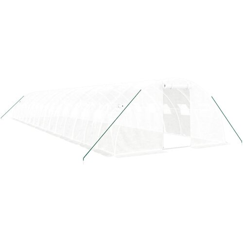 vidaXL Rastlinjak z jeklenim okvirjem bel 64 m² 16x4x2 m, (20760042) Cene