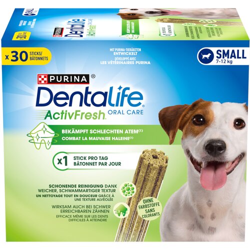 3 + 1 gratis! Purina Dentalife grickalice za svakodnevno či&scaron;ćenje zuba - Dentalife Active Fresh, za male pse (4 x  30 komada) Cijene
