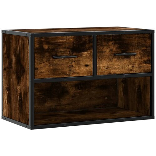 Maison Chic TV omarica - TV stojalo - Televizijska omarica dimljeni hrast 60x31x39,5 cm les in kovina, (21699257) Slike