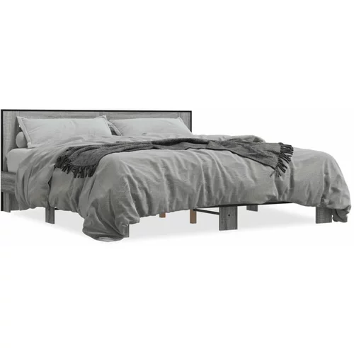  Okvir kreveta boja hrasta 180x200 cm konstruiranog drvo i metal