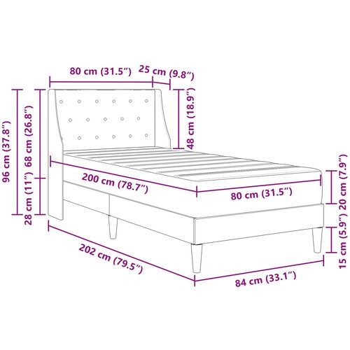  Okvir kreveta s madracem Ružičasta 80 x 200 cm Bar&amp;scaron;un Slike