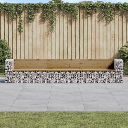 vidaXL Vrtna gabionska klop 347x71x65,5 cm impregnirana borovina Cene