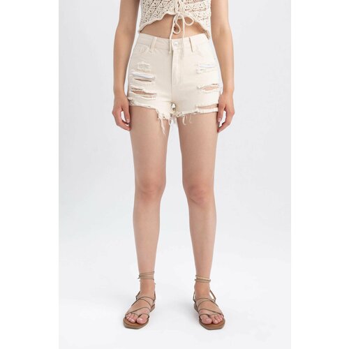 Defacto Normal Waist Cut Ended Trousers Short Cene