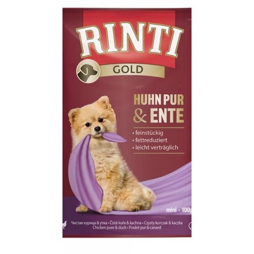 Rinti Gold Vlažna hrana za odrasle pse, Sos sa piletinom i pačetinom, 100g Slike