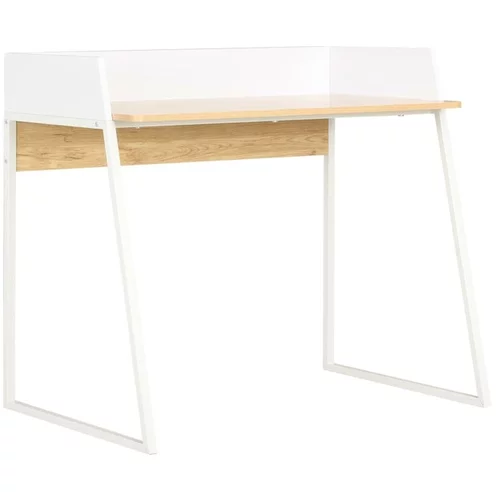  Pisalna miza bela in barva hrasta 90x60x88 cm