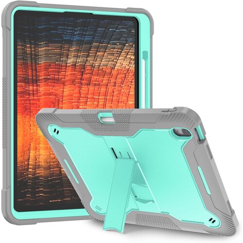 NIKCORP Ovitek za iPad 2/3/4 s stojalom, naramnim pasom in ročajem, troslojna za&amp;scaron;čita pred udarci, silikonski, turkizne barve, (5000139191) Slike