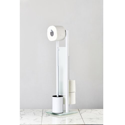 Wenko 21565100 - WC četka RIVALTA 18x70 cm bela/crna Slike