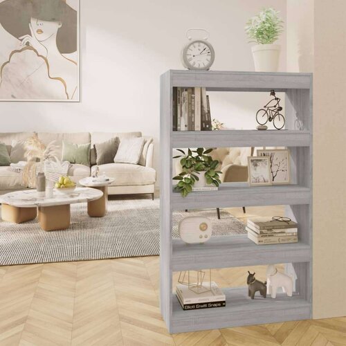vidaXL knjižna omara/pregrada siva sonoma 80x30x135 cm Cene