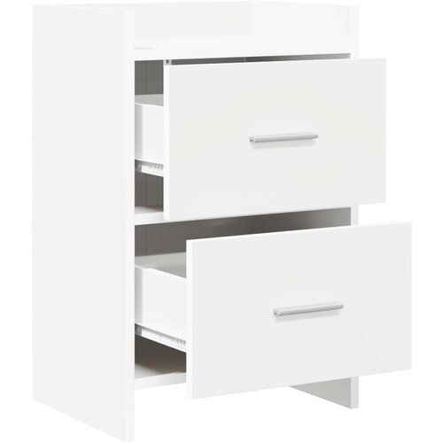  Noćni ormarići 2 pcs Bijela 40 x 30 x 60 cm Konstruirano drvo Slike