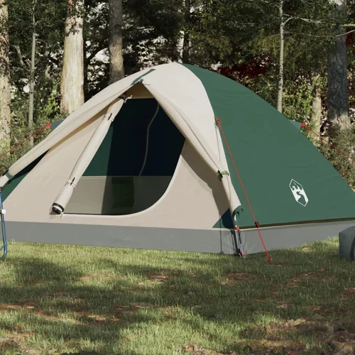 Šator za kampiranje za 6 osoba zeleni 348x340x190 cm taft 190T