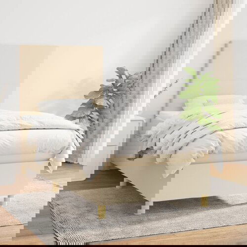 The Living Store Box spring postelja z vzmetnico krem 100x200 cm blago - Box Spring Postelja, (21513087) Slike