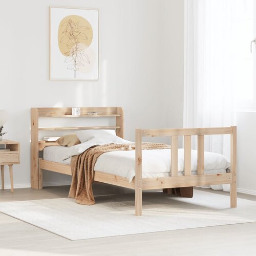 VidaXL Okvir kreveta s uzglavljem 90 x 190 cm od borovine Slike