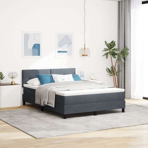  Box Spring Postelja z Blazino Temno Siva 140x200 cm Žamet, (22052028) Cene