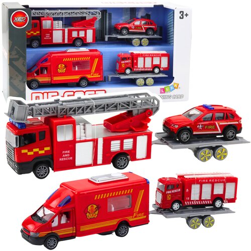  Set vatrogasnih vozila s pogonom na trenje 4u1 - crveni Cene