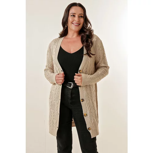 By Saygı V-Neck with Buttons in the Front,Comfortable fit Mercerized Cardigan