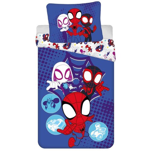 Jerry Fabrics Plava pamučna dječja posteljina za krevet za jednu osobu 140x200 cm Spidey – Cijene