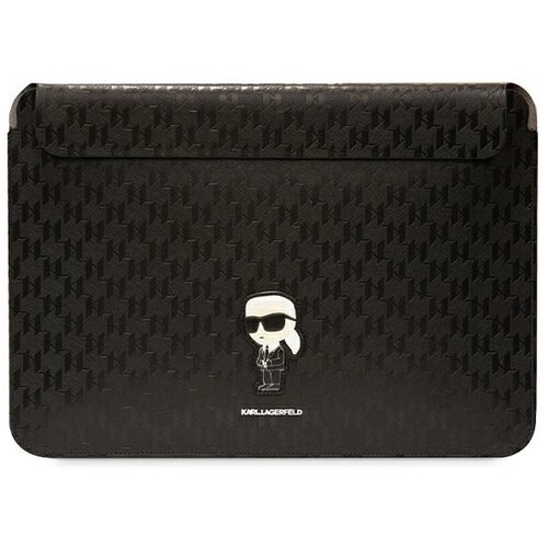 Karl Lagerfeld OVITEK SAFFIANO MONOGRAM IKONIK ZA PRENOSNIK 16, ČRN, (21922277) Cene