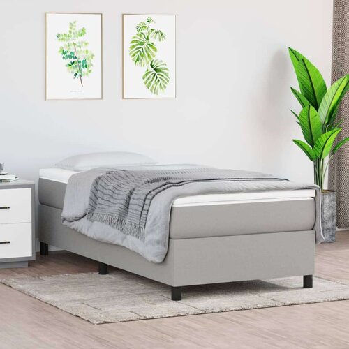  Box spring postelja z vzmetnico svetlo siva 80x200 cm blago, (20724088) Slike