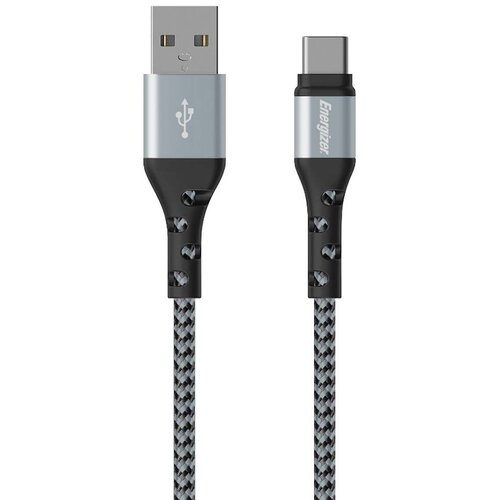 Energizer Polnilni in podatkovni kabel USB-A na USB-C iz pletenega najlona 2m proti zapletanju, Srebrna, (5000220220) Cene