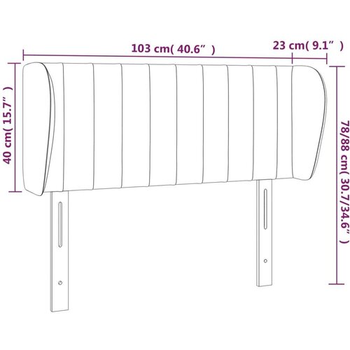 VidaXL Uzglavlje s u&amp;scaron;ima tamnozeleno 103x23x78/88 cm bar&amp;scaron;unasto Slike