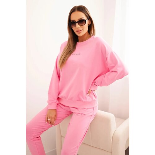 Polski Women&amp;#039;s cotton set with Minimal print light pink Slike